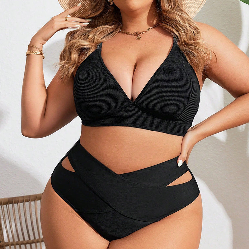 Bas de bikini taille haute pour femmes avec découpes séduisantes R&B