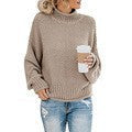 Pull à col roulé en grosse maille pour femmes avec coupe oversize et motif rayé bloc Echo Archiv