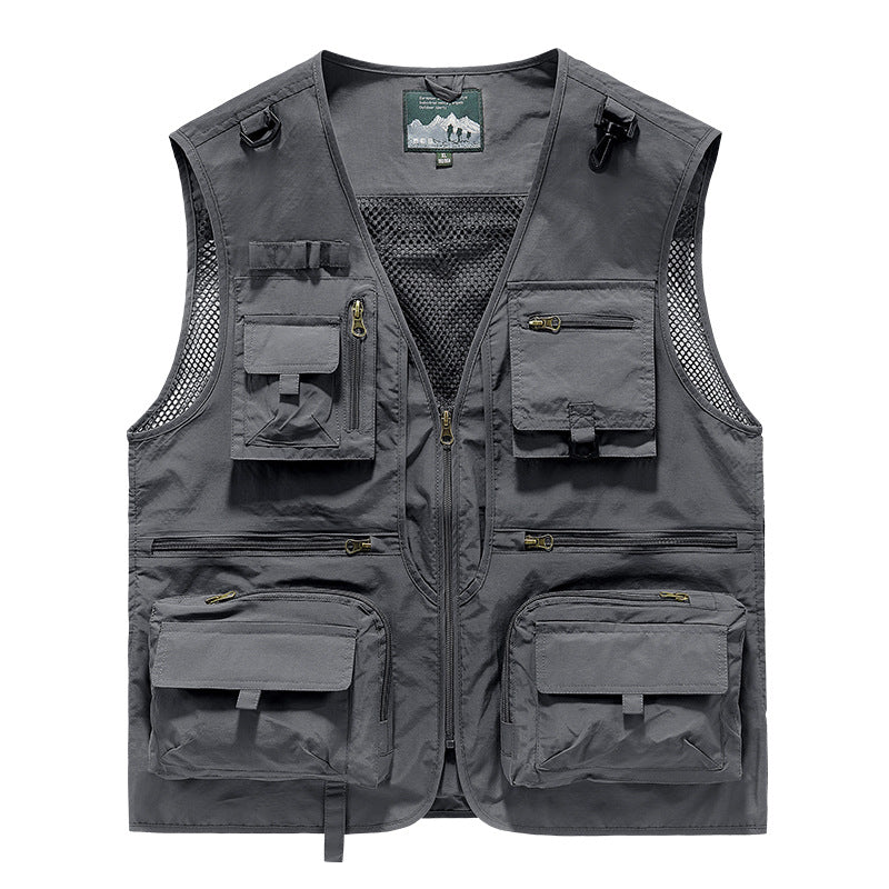 Gilet de pêche multifonctionnel pour hommes avec de nombreuses poches et inserts en mesh Echo Archiv