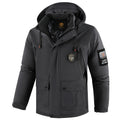Parka softshell urbain pour hommes avec capuche amovible, fermeture éclair à deux sens cachée et doublure thermique respirante Echo Archiv