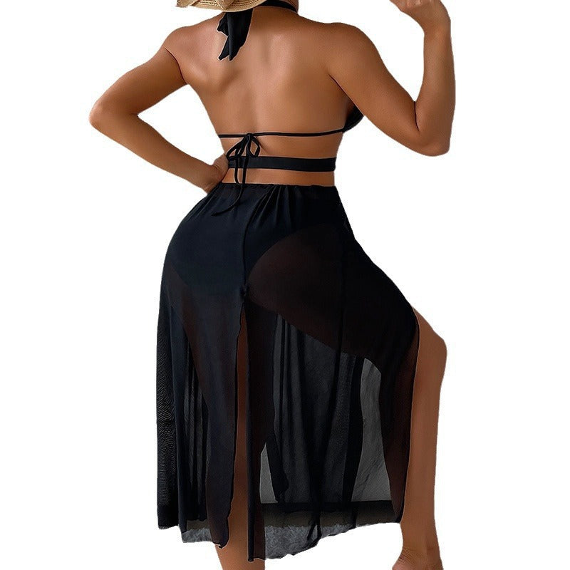 Robe de plage maxi femme avec découpe et anneau décoratif R&B