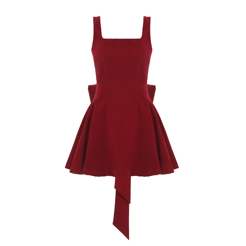 Robe courte en velours pour femmes avec une coupe de haute qualité et une silhouette en A R&B