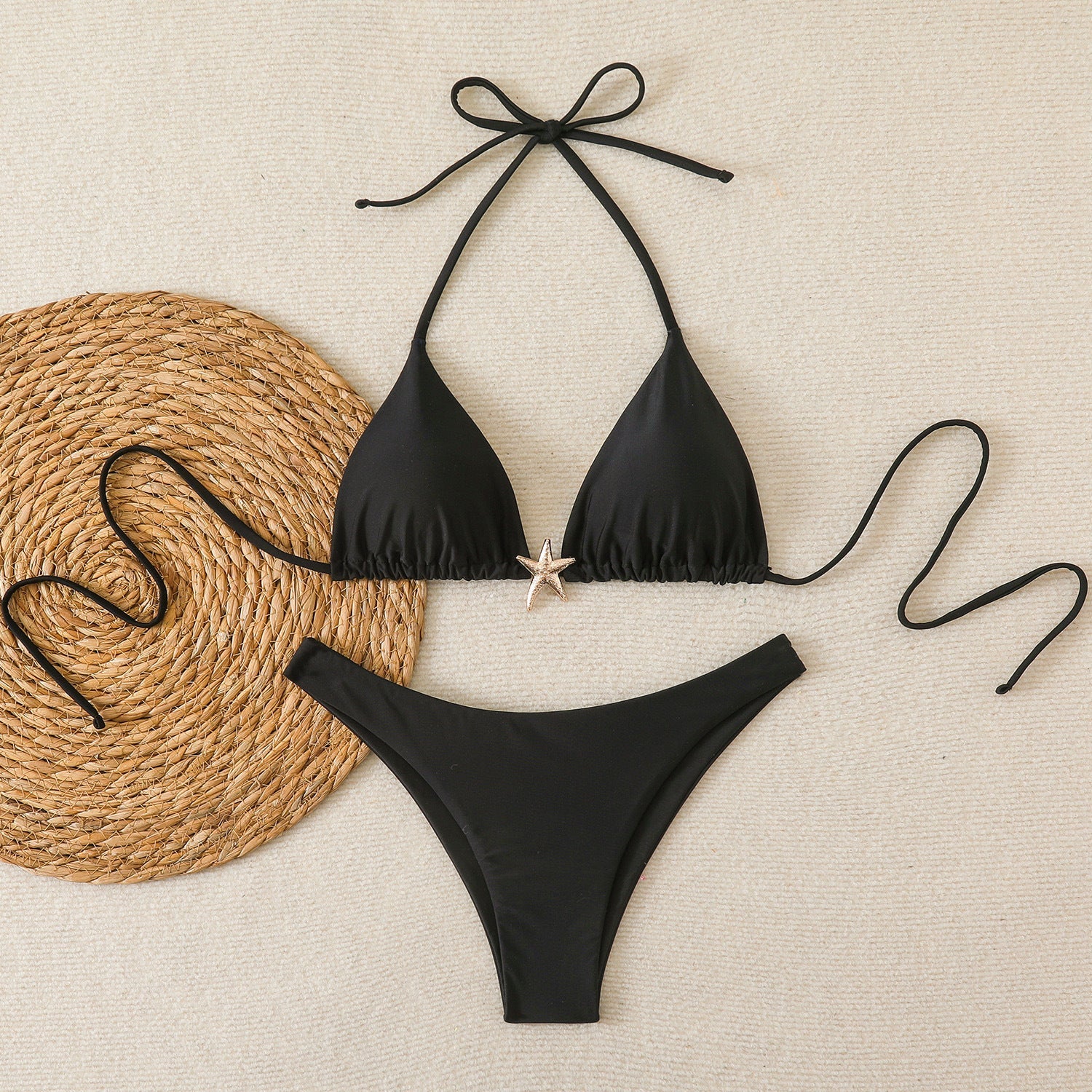 Bikini Triangle Femme avec Détail Étoile à la Mode R&B