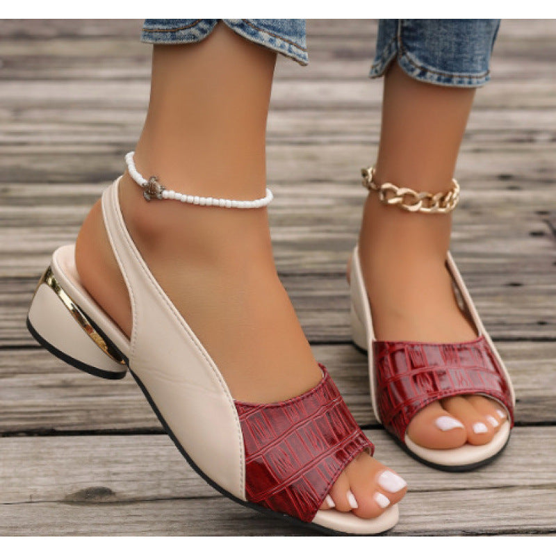 Sandales à talons bloc pour femmes avec un design tendance et un matériau respirant Heidi-Mode