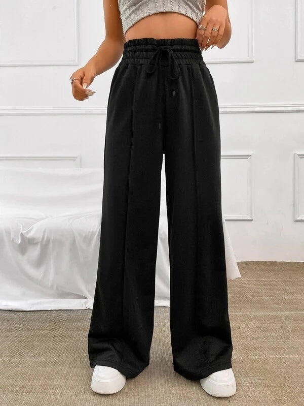 Pantalon jogging palazzo taille haute large pour femmes avec cordon de serrage et plis Echo Archiv