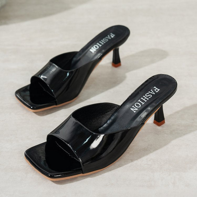 Sandales à talons bas pour femmes avec bout ouvert R&B