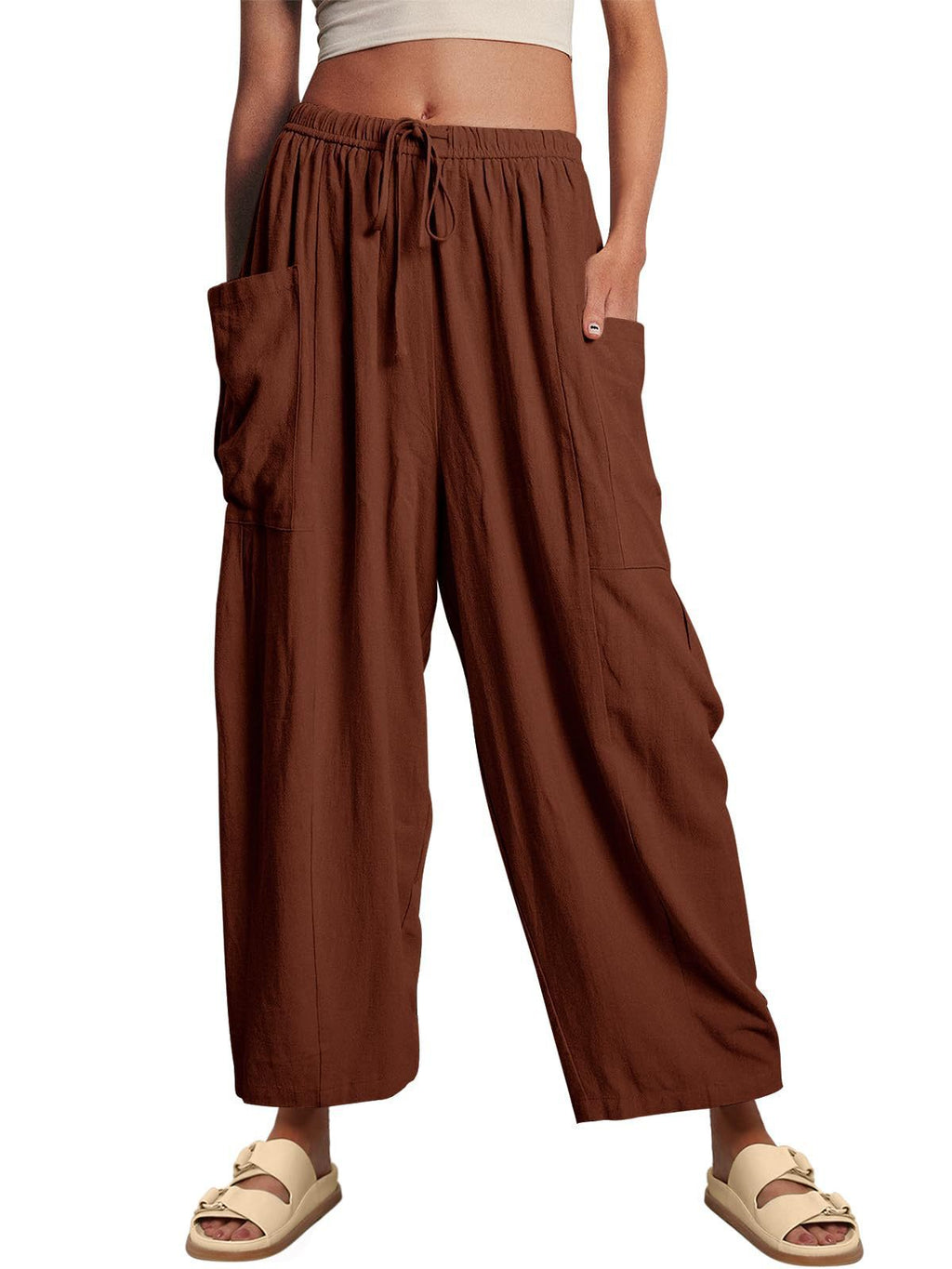 Pantalon en Lin Tendance pour Femmes
