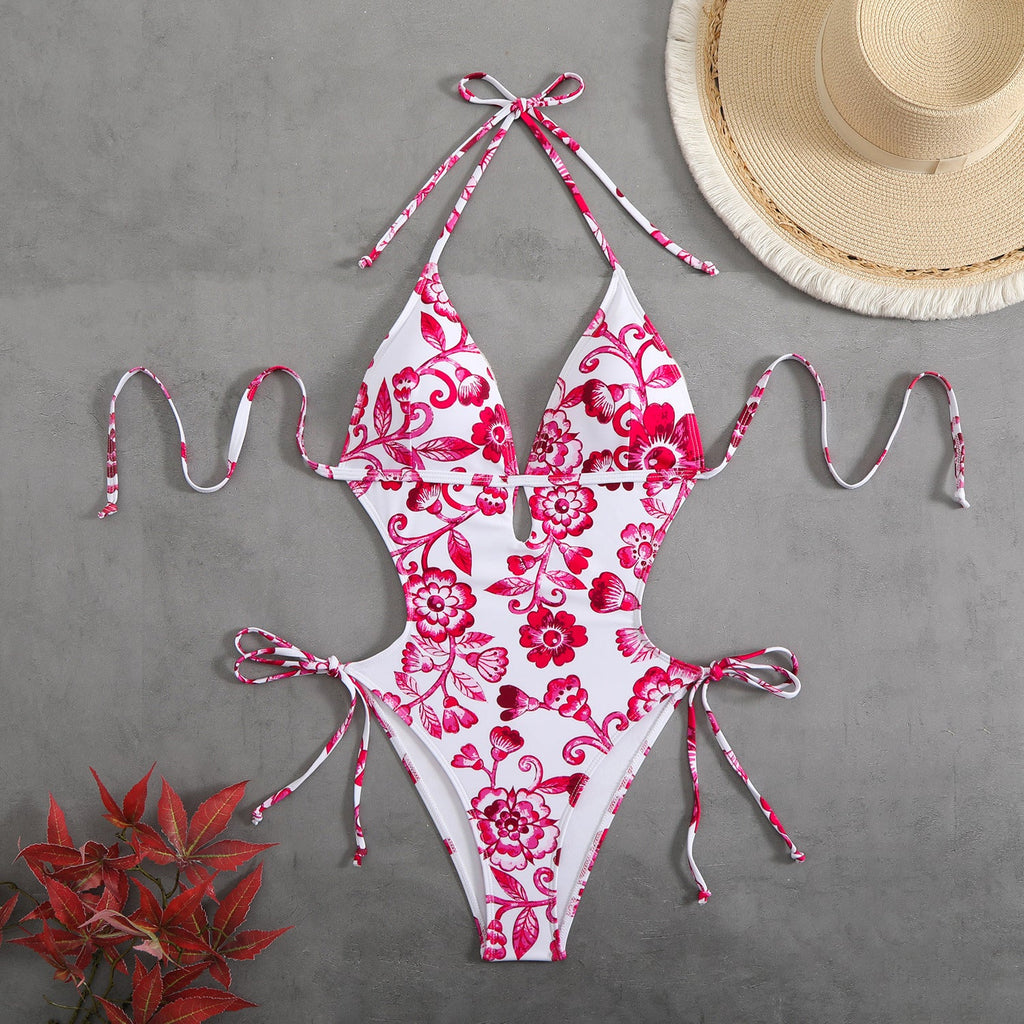 Bikini femme à motifs floraux ludiques R&B