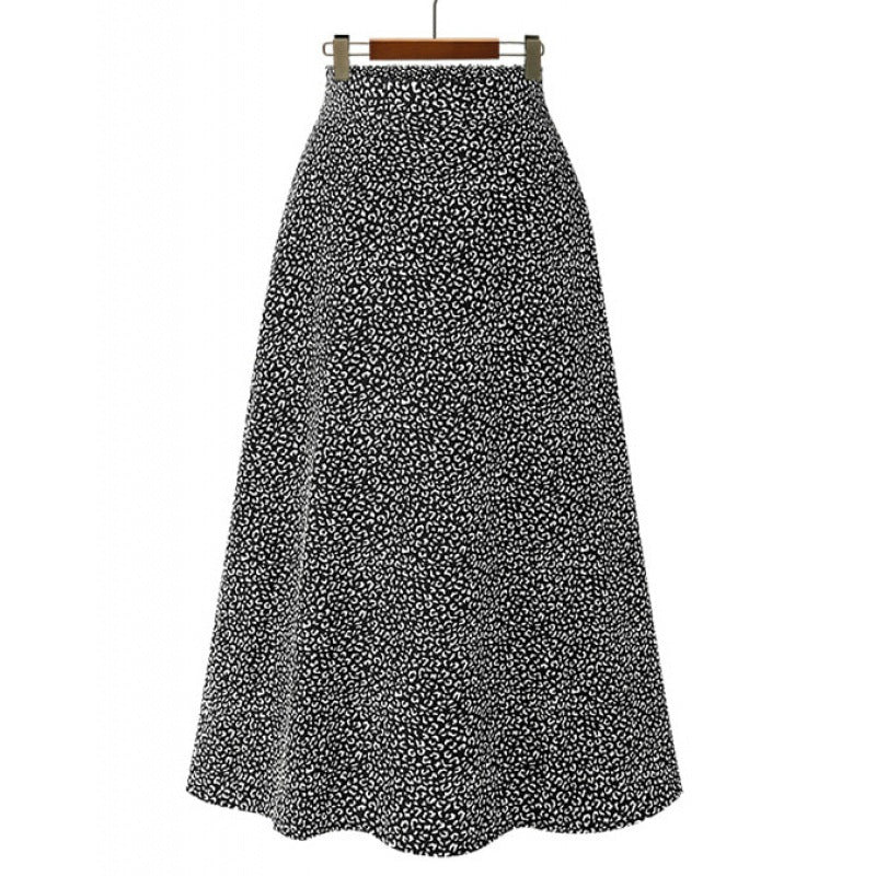 Jupe midi A-line taille haute pour femmes en tricot bouclé Echo Archive