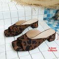 Mules Femme à la Mode avec Motif Léopard et Talon Bloc R&B