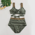 Ensemble de bikini taille haute pour femmes avec haut à nouer stylé R&B