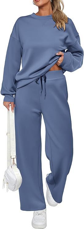 Ensemble de lounge pour femmes en French-Terry à deux pièces avec pull à col rond oversize et jogger taille haute Echo Archiv