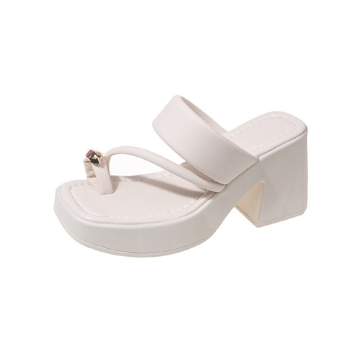 Sandales à brides pour femmes avec talon bloc R&B