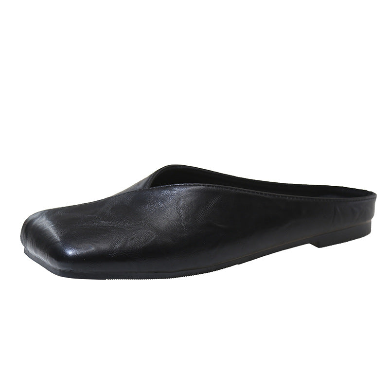 Mules pour femmes au design moderne et minimaliste en cuir de haute qualité R&B