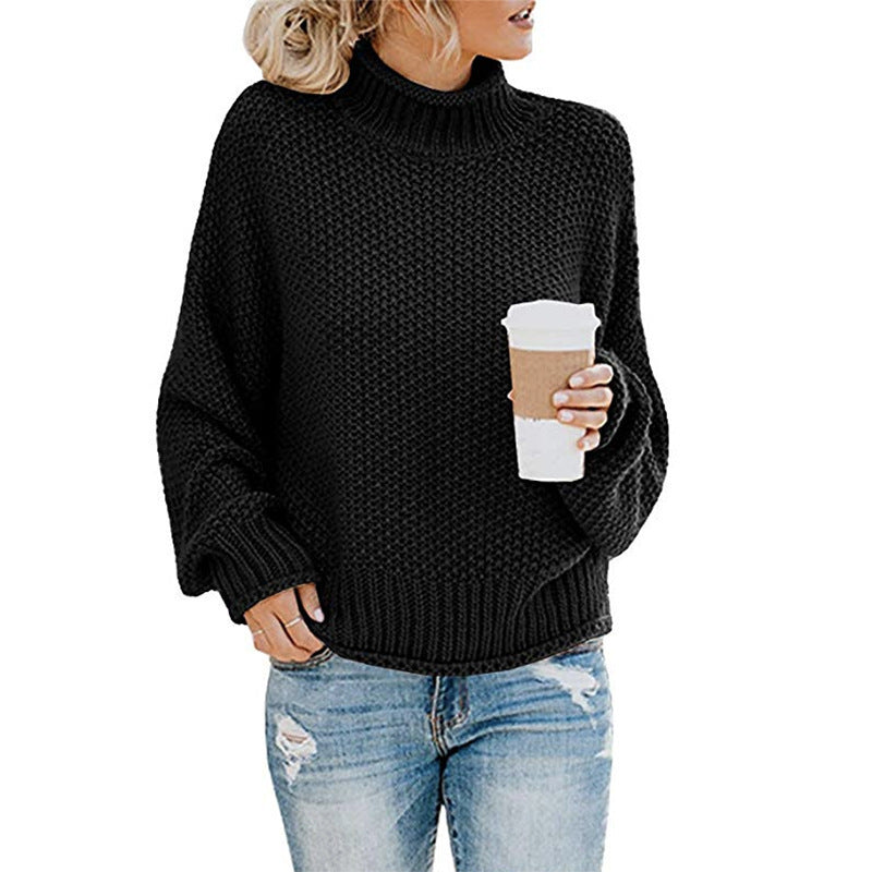 Pull à col roulé en grosse maille pour femmes avec coupe oversize et motif rayé bloc Echo Archiv