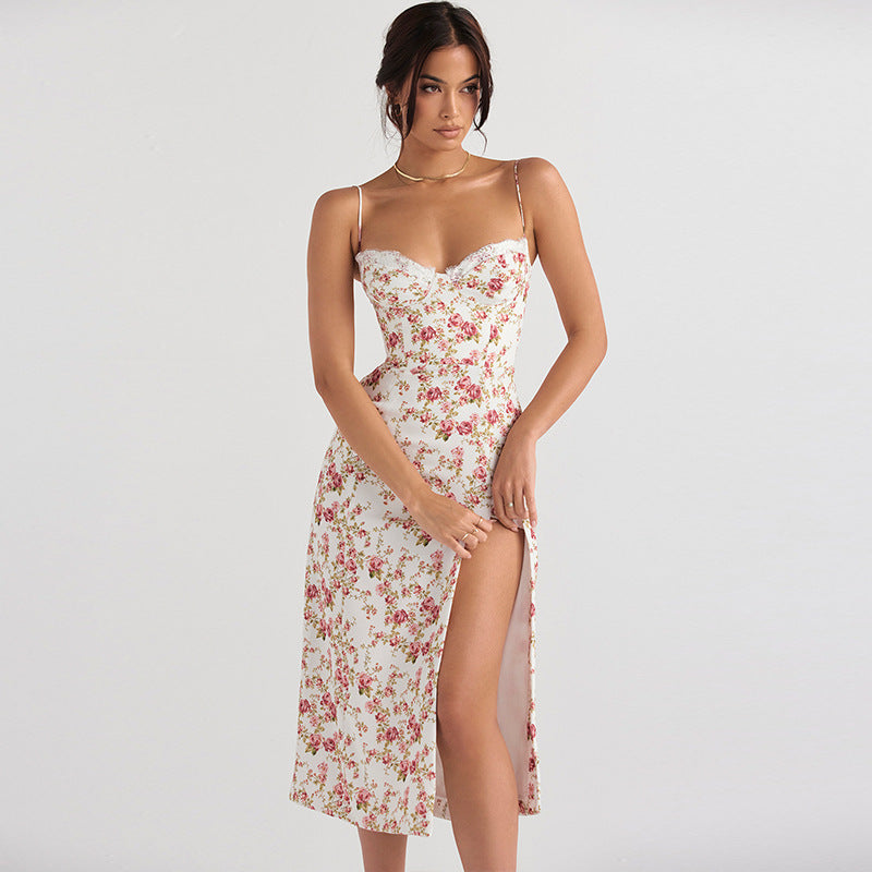Robe Fleurie Femme avec Dentelle Heidi-Mode