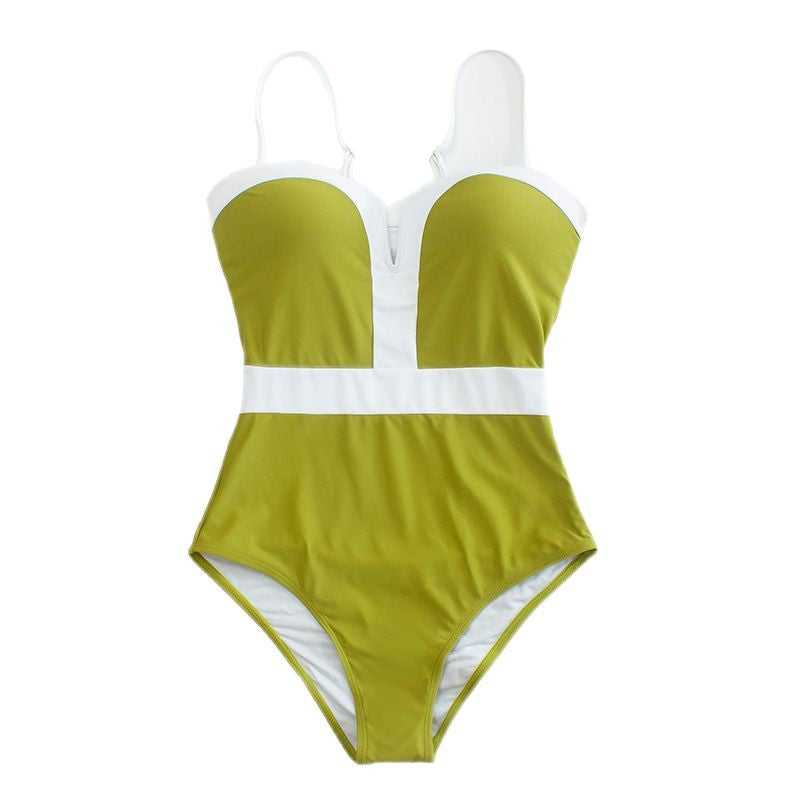 Maillot de bain élégant une pièce pour femme avec décolleté en V plongeant et détails contrastants Echo Archiv