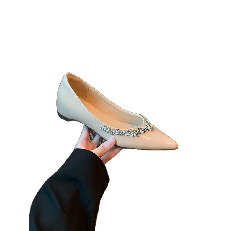 Ballerines élégantes pour femmes avec ornement en strass scintillant R&B