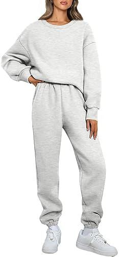 Ensemble de loungewear Relaxed pour femmes avec sweat-shirt oversize à col rond et pantalon de jogging taille haute ajusté en French Terry Echo Archiv