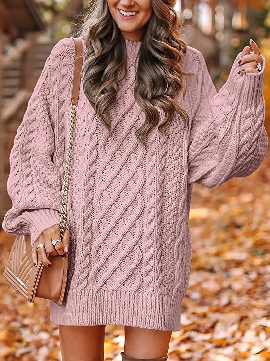 Pull Oversize Femme avec Détail en Tricot à Câbles