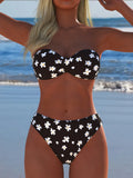 Bikini bandeau pour femmes avec design floral et taille haute R&B