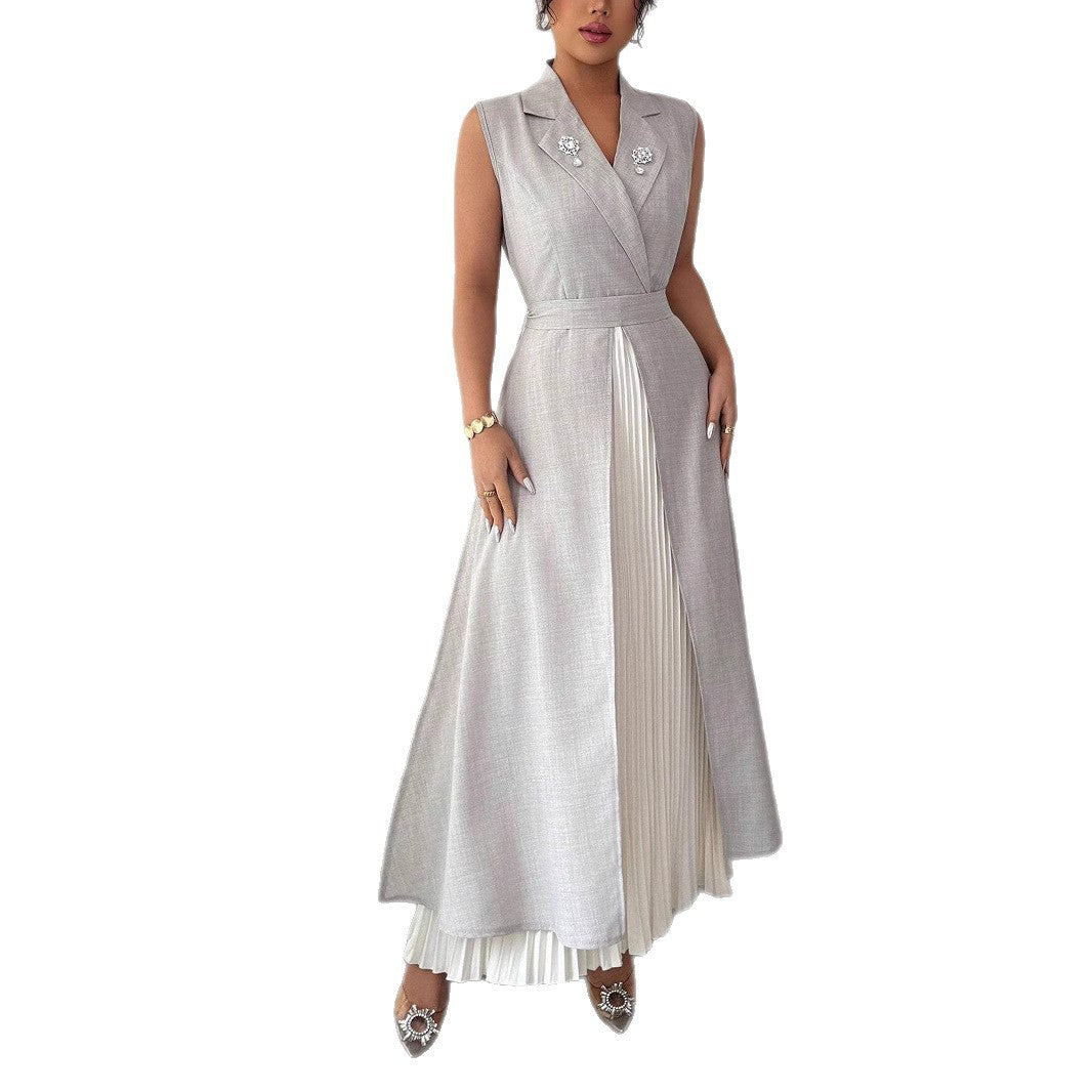 Robe Élégante pour Femmes avec Détails Plissés R&B