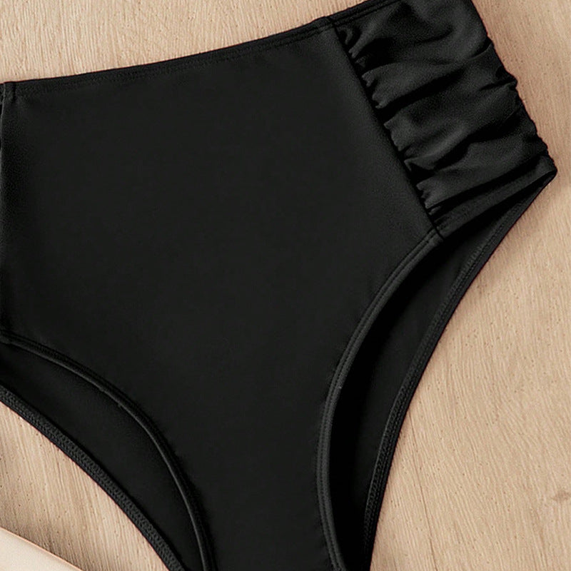 Pantalon de bikini taille haute pour femmes avec design à volants R&B