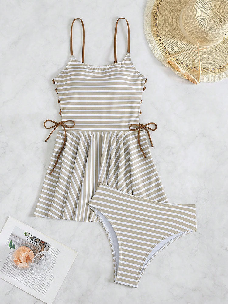 Ensemble de tankini dos nu pour femmes avec un design à volants tendance R&B