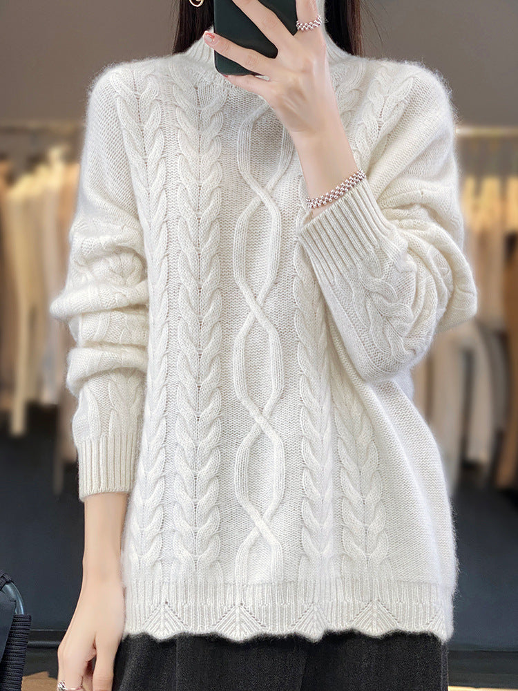 Pull oversized pour femmes avec col rond