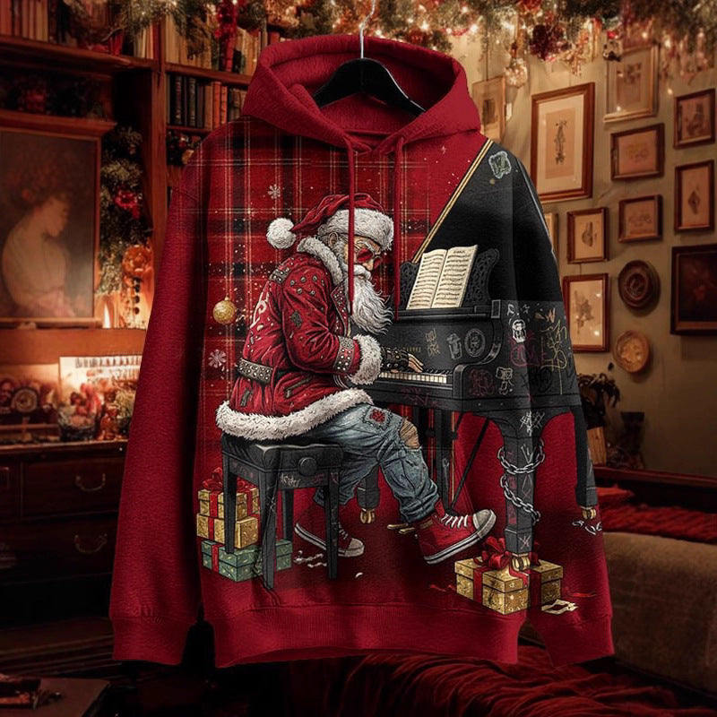 Pull à capuche créatif pour femmes avec motif squelette et Noël Echoarchiv