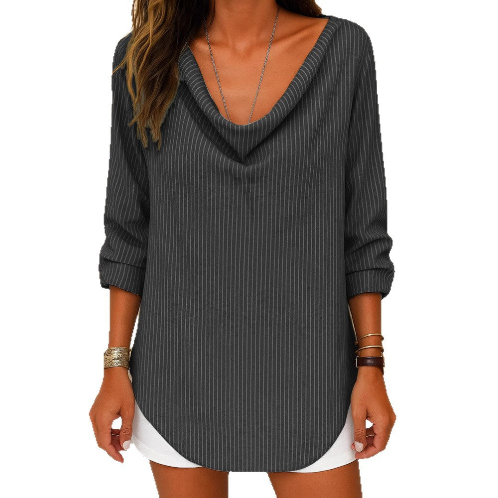 Blouse décontractée à encolure profonde pour femmes R&B