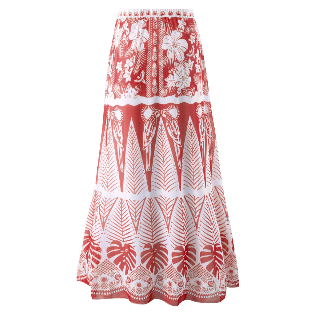 Jupe maxi femme avec imprimé floral et taille élastique Drune
