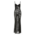 Robe Maxi Élégante en Dentelle pour Femmes avec Bretelles Fines et Effet Transparent Heidi-Mode