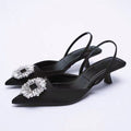 Pompes Slingback pour femmes avec détail en bijou scintillant R&B