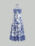 Robe Maxikleid Boho Femme avec Bretelles R&B