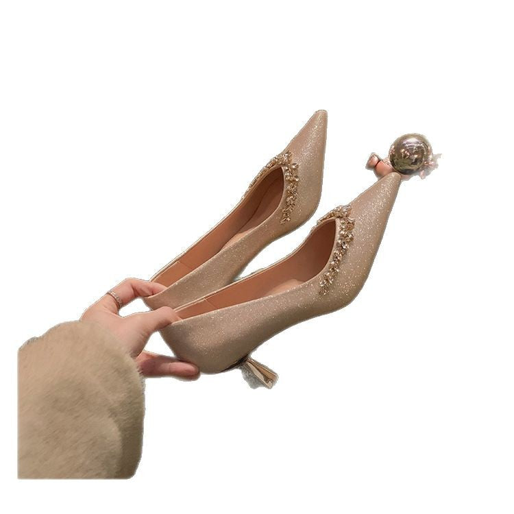Talons Hauts Glamour pour Femmes avec Détails Élégants en Strass et Bout Pointu R&B