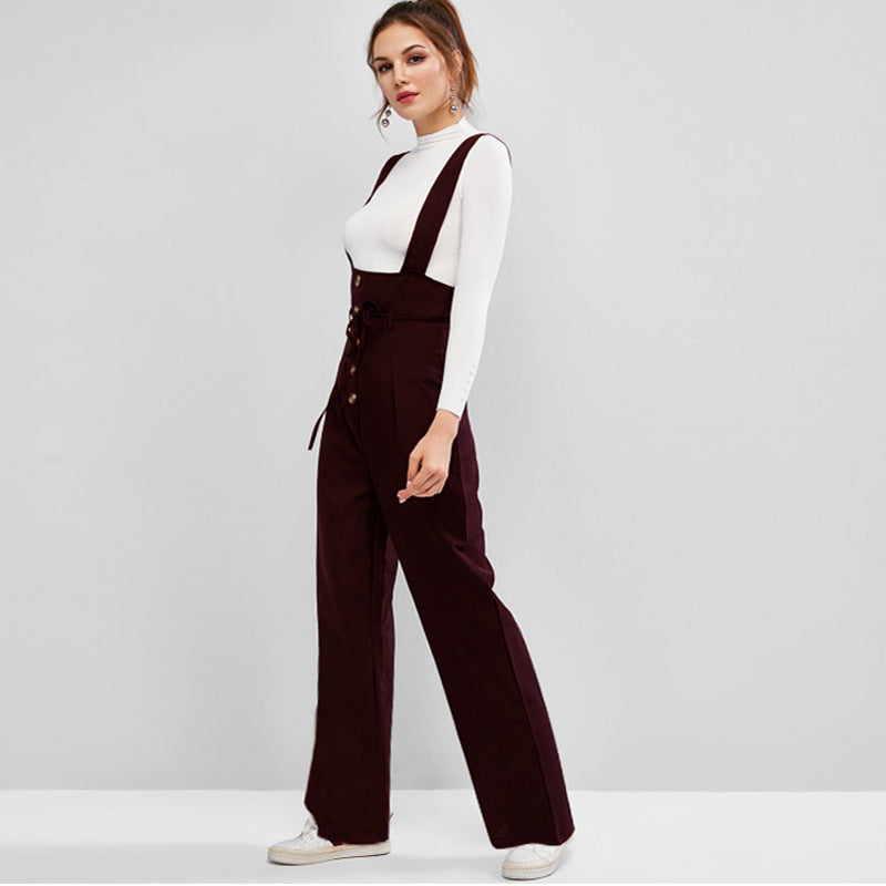 Combinaison Femme de Haute Qualité avec Bretelles Opacifiées et Détail de Bouton R&B