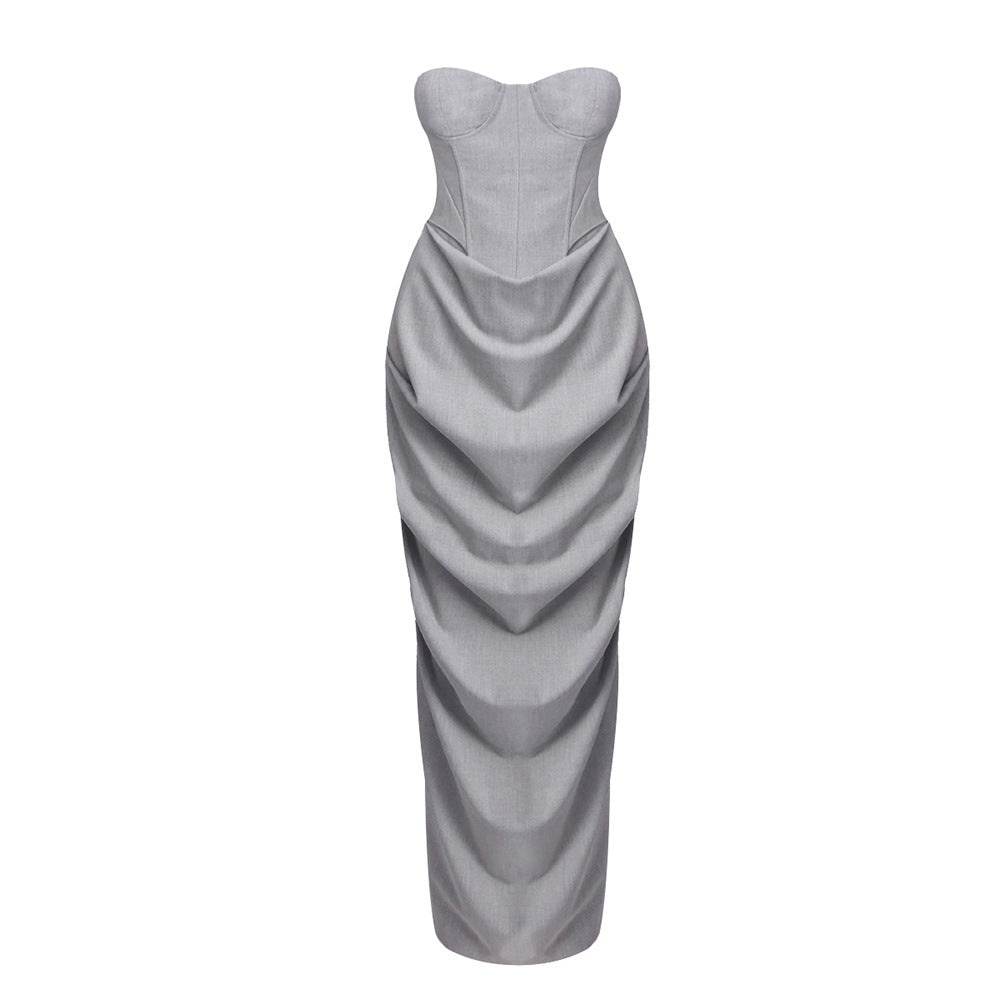 Robe de soirée ajustée pour femmes avec un design de drapés raffiné Heidi-Mode