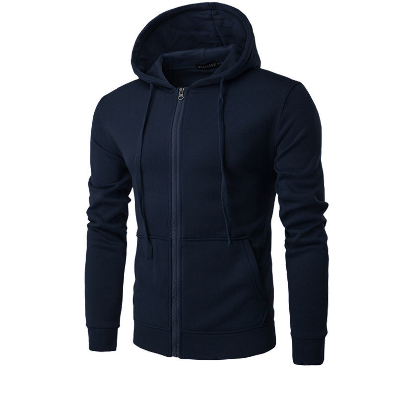Veste à capuche zippée pour hommes, coupe slim, avec doublure en polaire douce et poches kangourou - Echo Archiv