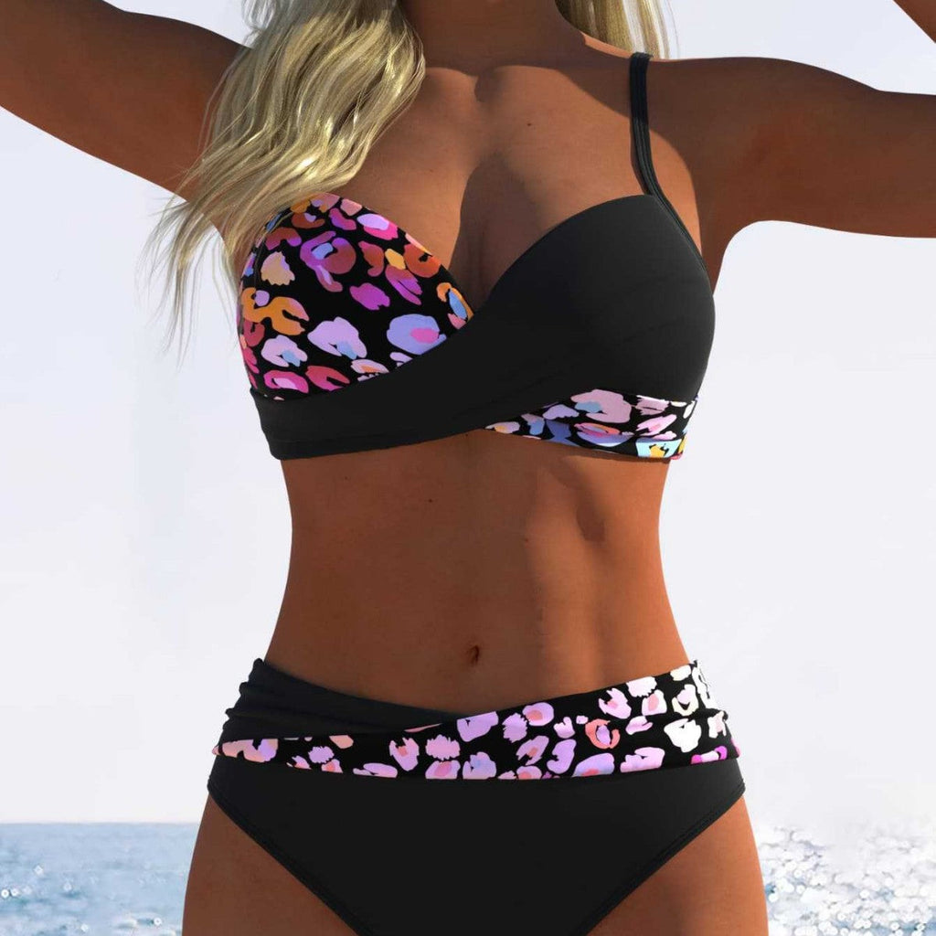 Bikini femme avec haut rembourré et taille haute R&B