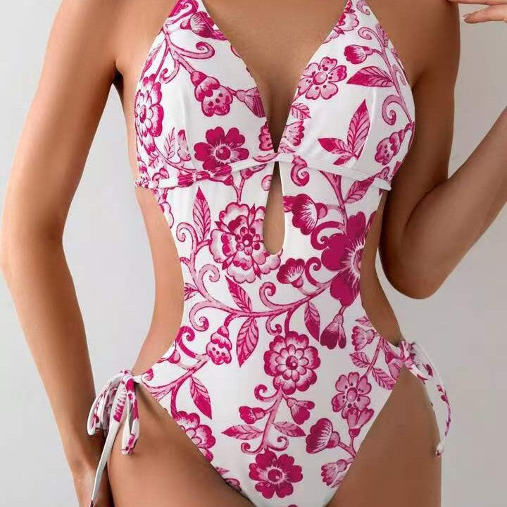 Bikini femme à motifs floraux ludiques R&B