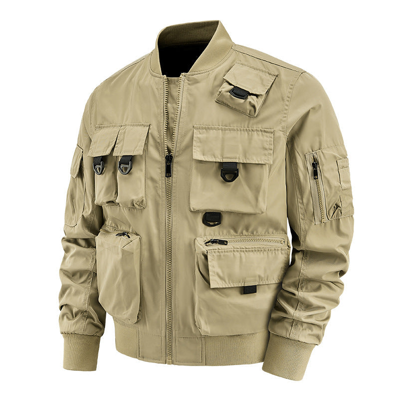 Veste bomber utilitaire multifonctionnelle pour hommes avec de nombreuses poches, détails en D-ring et coque en nylon coupe-vent Echo Archiv