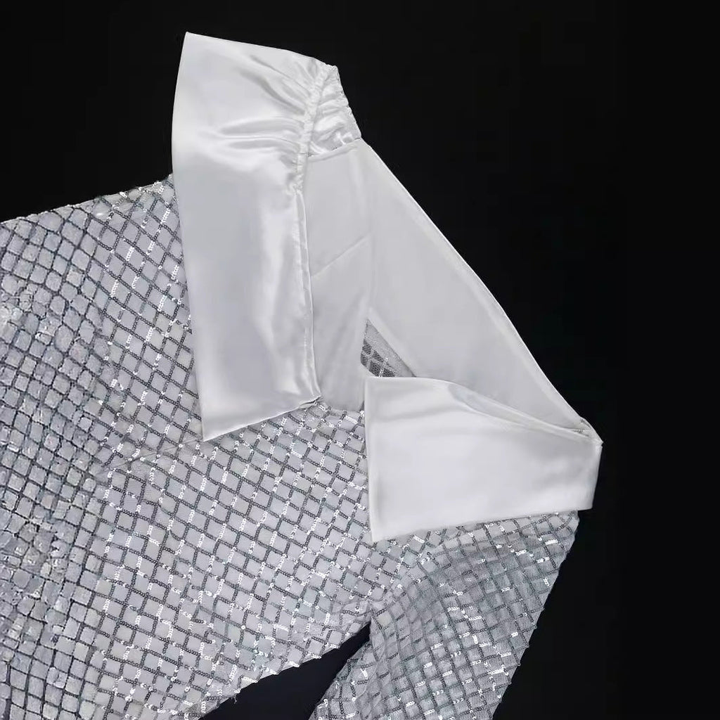 Robe de Soirée Glamoureuse pour Femmes avec Décolleté Asymétrique R&B