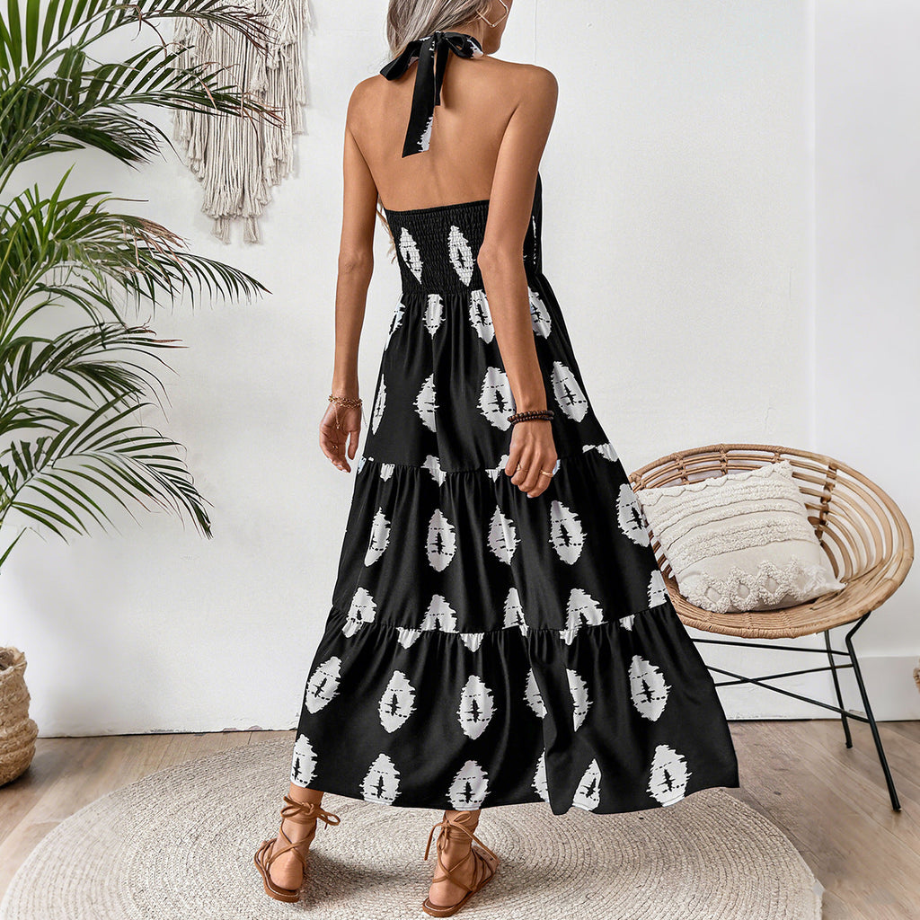 Robe maxi Boho pour femmes avec bretelles asymétriques R&B