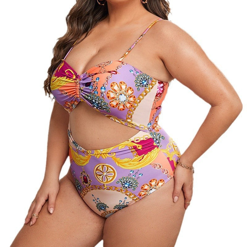 Bikini pour femmes à taille haute avec un design ludique et des détails froncés R&B