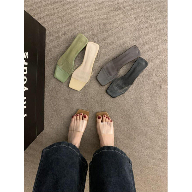 Chaussons transparents élégants pour femmes R&B