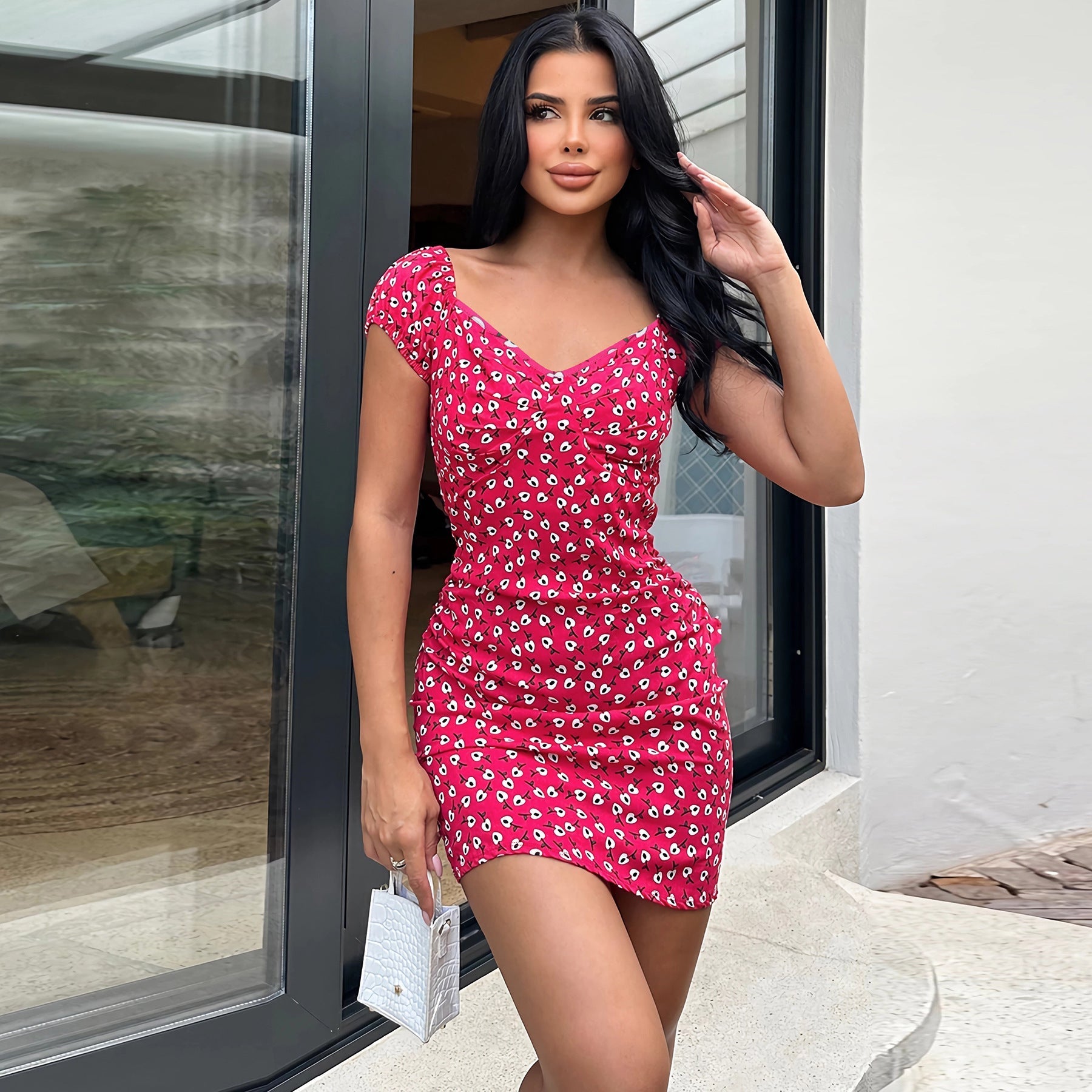 Mini-Robe À Motif Floral Avec Manches Bouffantes Pour Femmes | Idéal Pour La Saison Estivale