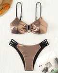 Bikini Brillant pour Femmes avec Détail Élégant en Anneau R&B