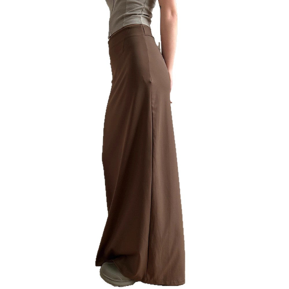 Jupe maxi cintrée pour femmes avec taille haute, coupe droite et fente latérale Echo Archiv