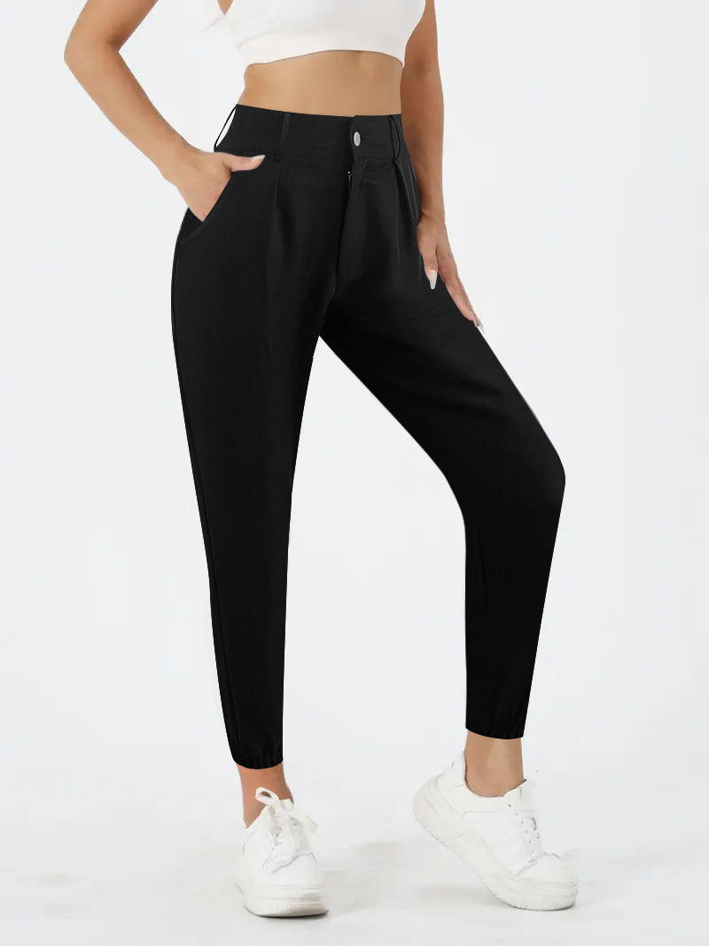Pantalon chino taille haute pour femmes avec ourlet étroit Echoarchiv